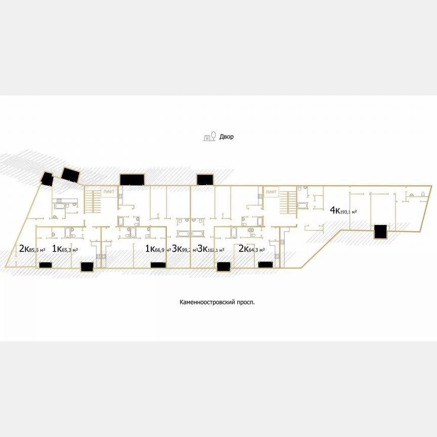 3-к. квартира, 99 м², 7/8 эт.