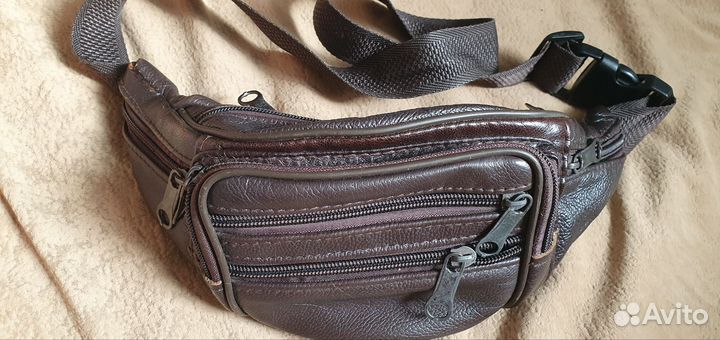 Сумка поясная из 90 -х натуральная кожа