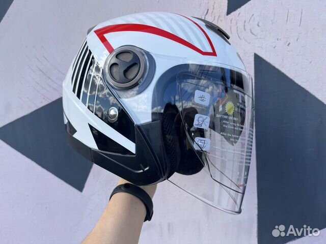 Мотошлем шлем открытый новый с очками объявление продам