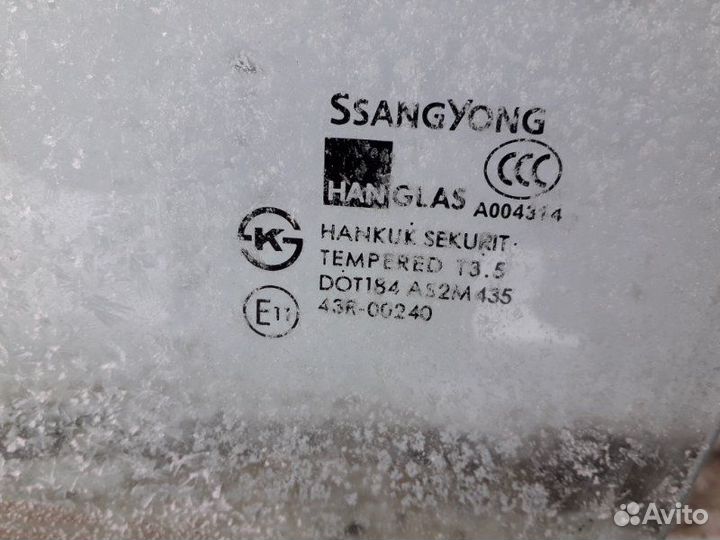 Стекло двери переднее левое Ssangyong Kyron