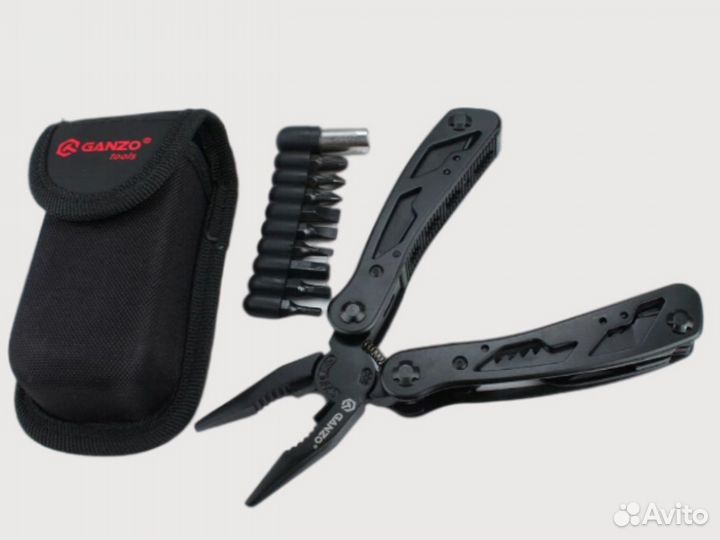 Мультитул Ganzo G104, черный 11 функций