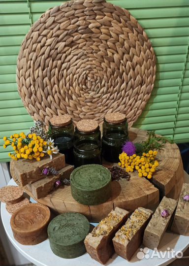 Натуральное мыло на золе, шампуни с травами