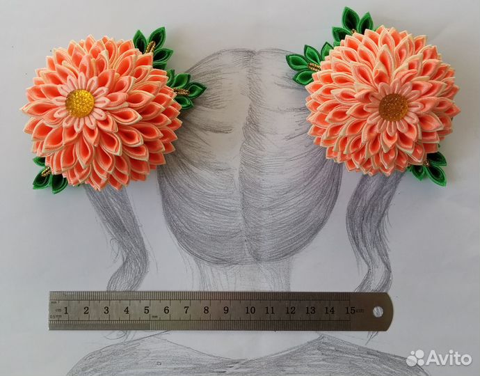 Бантики цветы заколки для волос