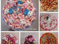 Букеты и композиции из сладостей и мягких игрушек
