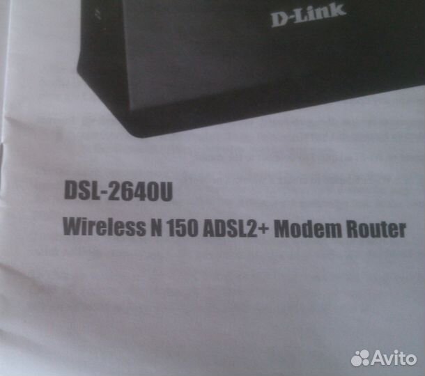 Adsl2+маршрутизатор D-Link DSL-2640U