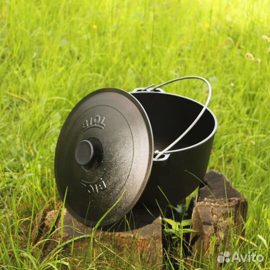 Котелок чугунный, подвесной,6л, с крышкой