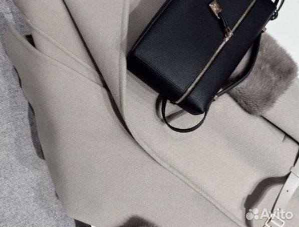 Тёплое кашемировое пальто с норкой FAL4634