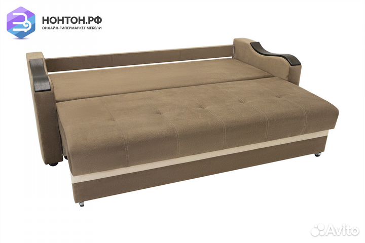 Диван еврокнижка Волна коричневый