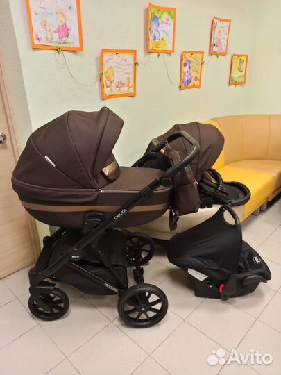 Коляска новинка Riko Delta 3 в 1. Шоколад