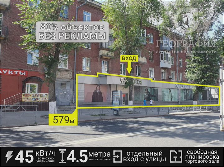 Торговая площадь 579 кв.м