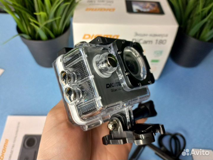 Экшн-камера 4К full HD комплект digma