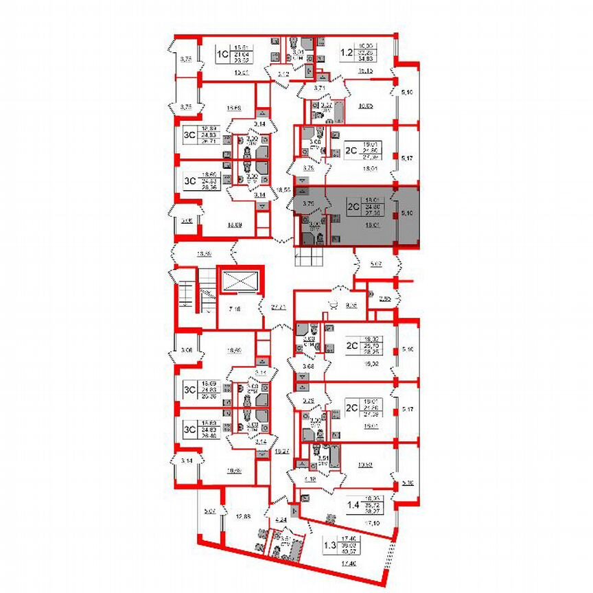 Квартира-студия, 24,8 м², 1/4 эт.