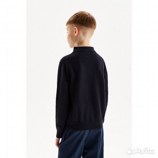 Silver Spoon свитер-поло длинный рукав (синий), р. 140