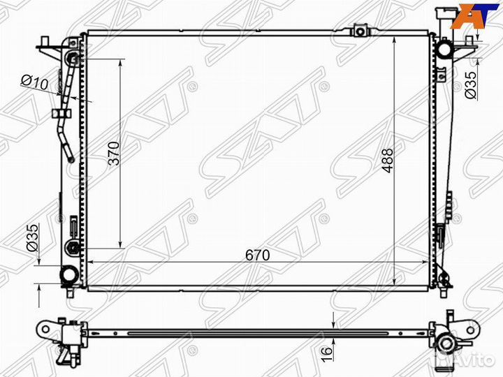 Радиатор охлаждения Киа Соренто 2.4/3.5 09-12