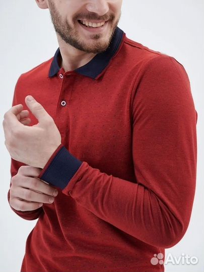 Поло мужское с длинным рукавом 46