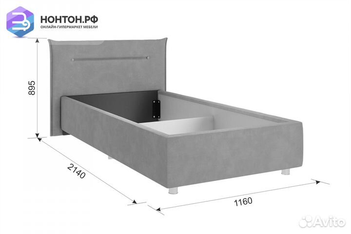 Кровать Бест темно-серая