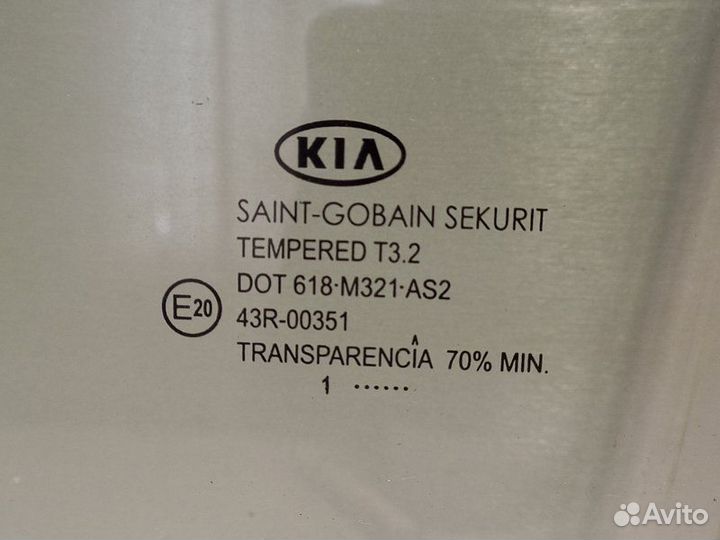 Стекло заднее левое Kia Ceed универсал G4FC 2011