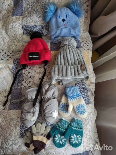 Шапки и варежки для мальчика 1-2 лет