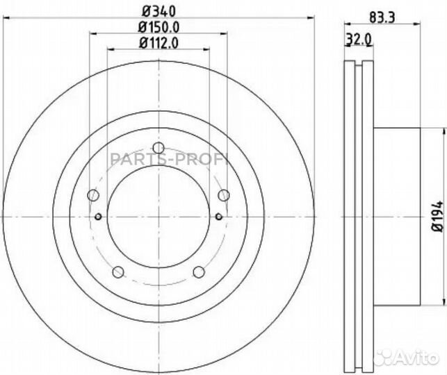 Nisshinbo ND1051K Диск тормозной перед