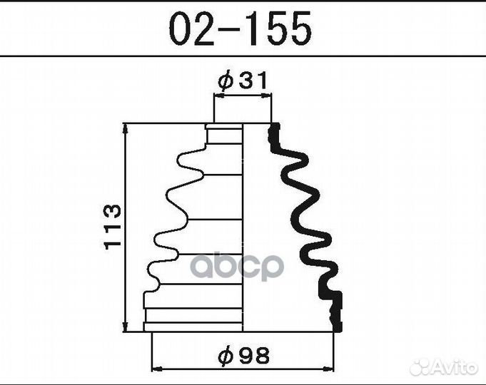 Пыльник внешн шруса (d28 D95 H113) Toyota 02