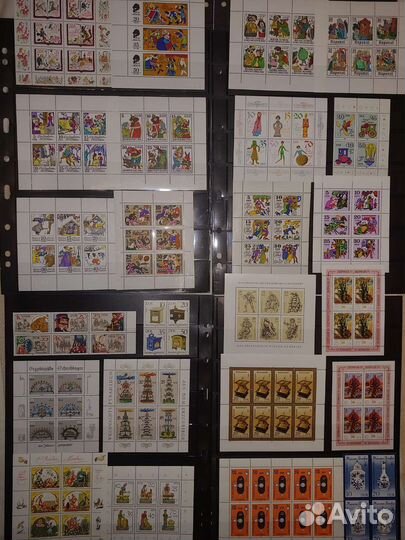 Почтовые марки, гдр. Блоки, листы, сцепки