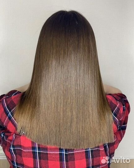 Модель на кератин ботокс волос