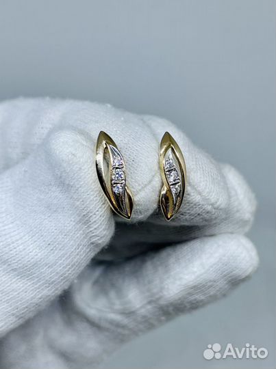 Золотые серьги «Капелька»