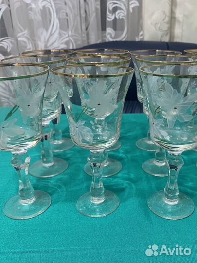 Фужеры Цветы СССР 12 штук