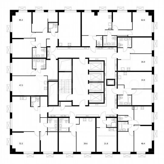 2-к. квартира, 62,6 м², 29/33 эт.