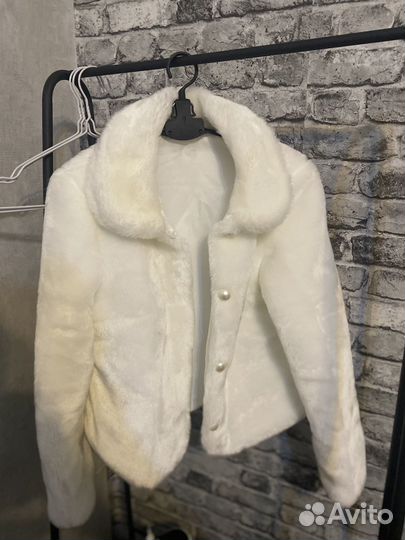 Полушубок белый свадебный