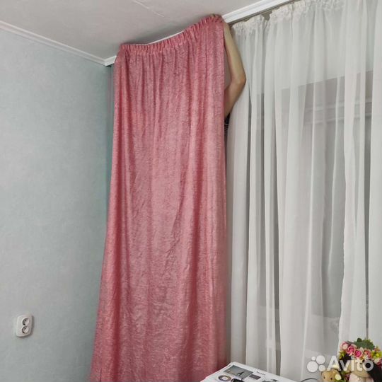 Шторы Икеа 270*160 розовые персиковые