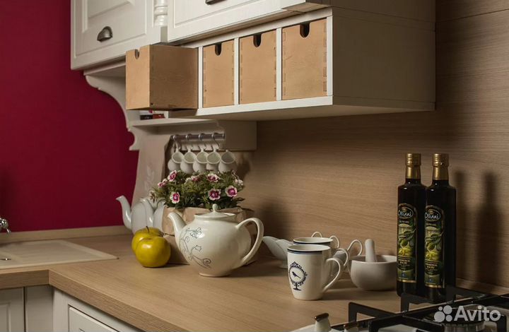 Кухня на заказ угловая прямая с островком