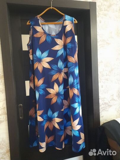 Новое яркое платье 60-62.Хлопок кулирка