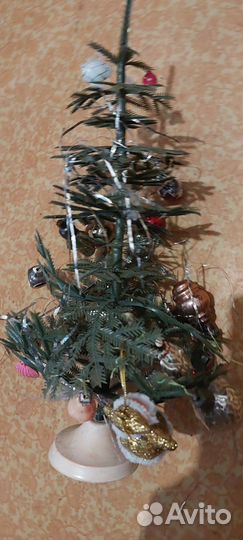 Елка малютка из СССР 30 см. с мини игрушками