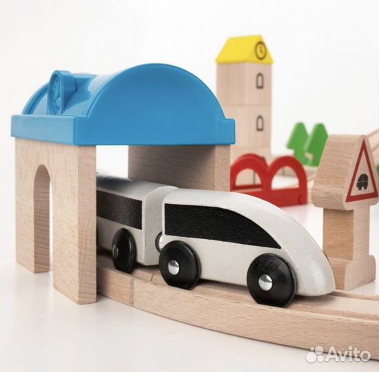 Деревянная железная дорога IKEA Lillabo 45 предм