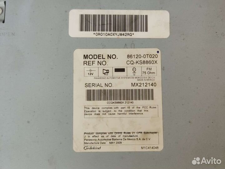 Штатная магнитола Toyota venza