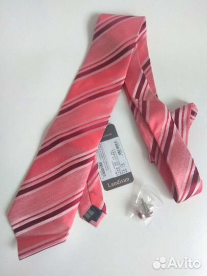 Новый комплект - галстук+платок+запонки