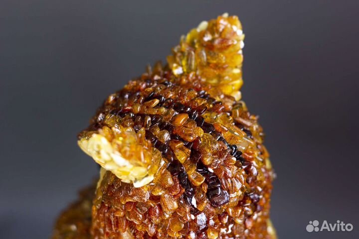 Слон, сова, тигр из нат. янтаря. Статуэтки/фигурки