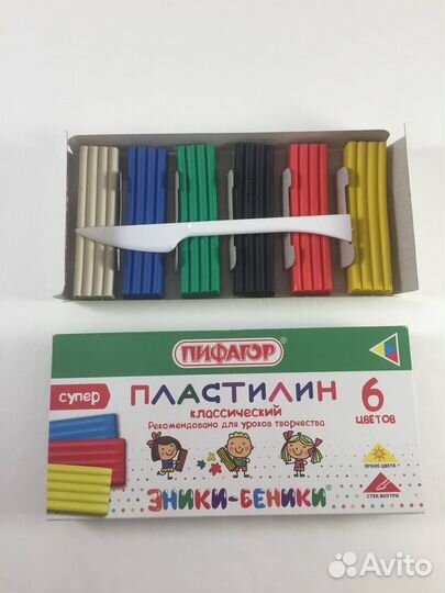 Пластилин восковый 18 цв. и др