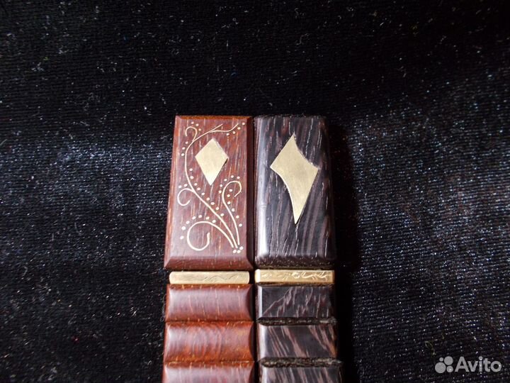 Чётки из дерева Бонгосси с всечкой металла