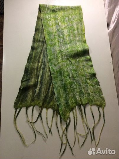 Шикарный шарф, ручное валяние, чистая шерсть