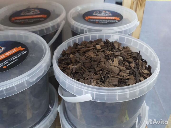 Щепа дубовая средней обжарки ведро 0.5 кг