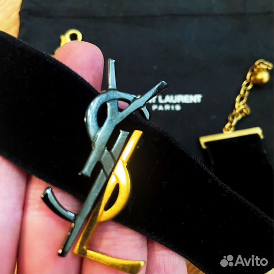 Бархатный чокер Saint Laurent, оригинал