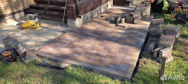 Укладка тротуарной плитки, укладка брусчатки, монт