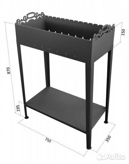 Мангал Дачный 4мм 75см