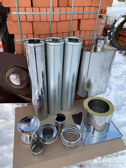 Дымоход, Комплект 4 метра с баком все 0.8 мм