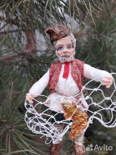 Ватная елочная игрушка