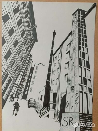 Картина городской пейзаж