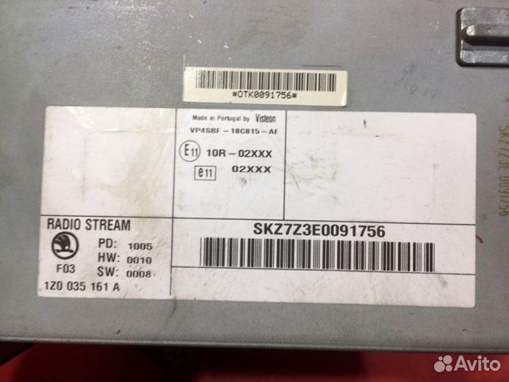 Магнитола Skoda Octavia A5 BGU 1.6 2007
