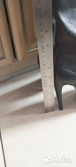 Сапоги на шпильке натур кожа 37 черные Ralph